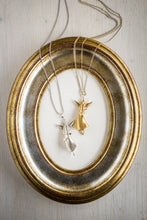 Carica l'immagine nel visualizzatore di Gallery, COLLANE ANGELO GABRIELE, versioni in oro 24k e argento 925, charms pendenti a forma di cuore/stella e perlina