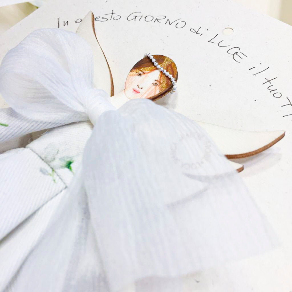 Borsa In Stoffa Con Angelo Custode – Regalo Per Donne E Infermiere – Sacchetto Portaoggetti Bianco