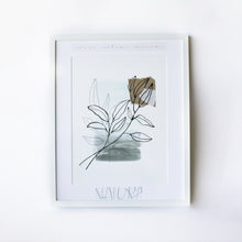 Load image into Gallery viewer, DECORAZIONE murale con quadro di foglie disegnate e collage
